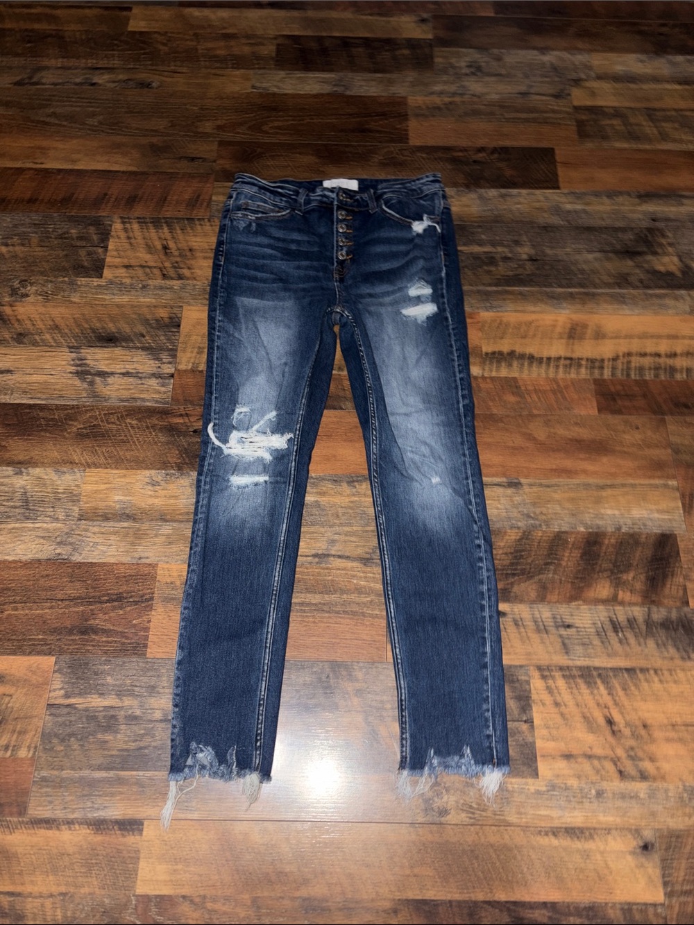 VERVET by Flying Monkey button fly distressed skinny jeans